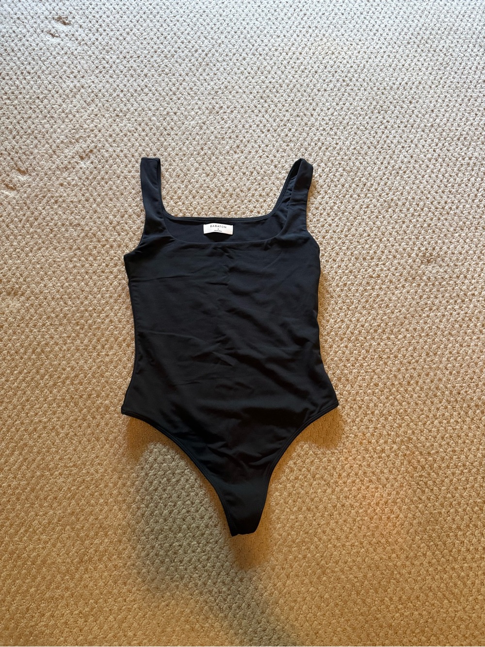 Babaton Black Contour Square-Neck Bodysuit - Size Small